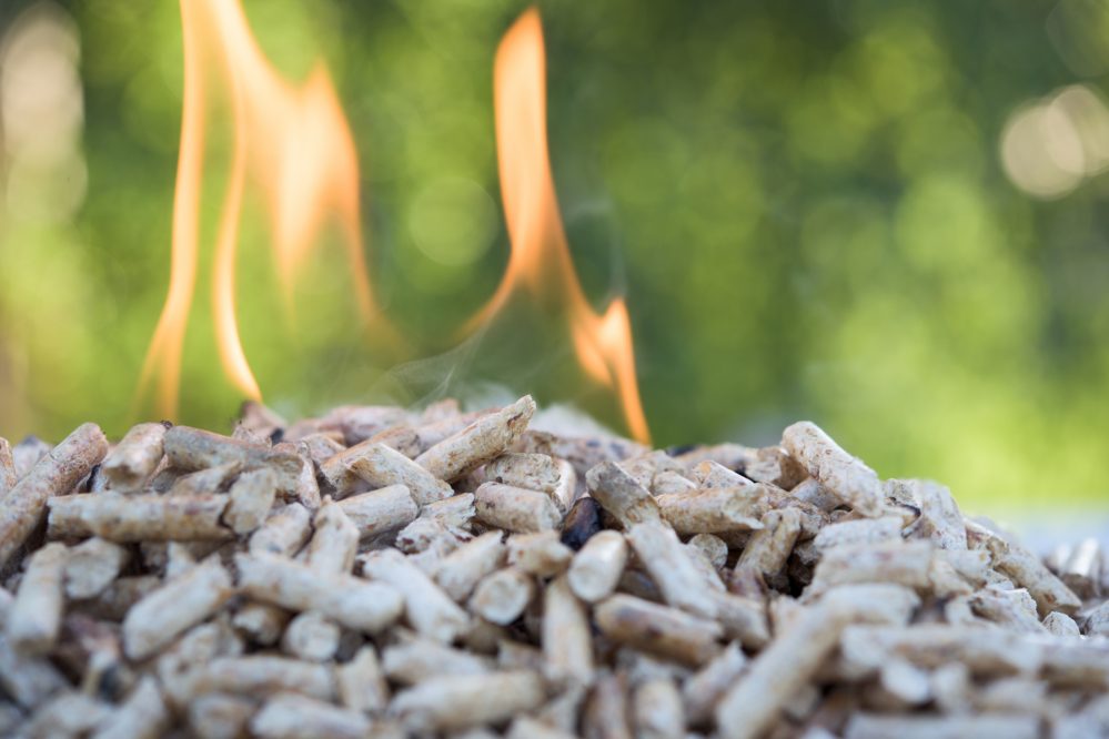 Pellets in flames